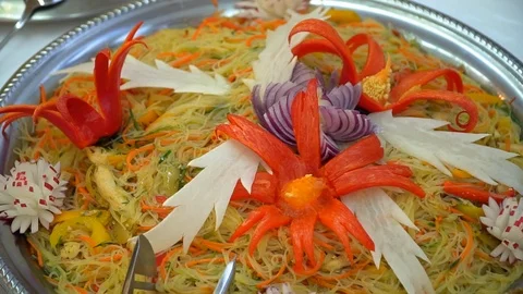 Wedding buffet: beautifully presented dishes 스톡 동영상 88359888