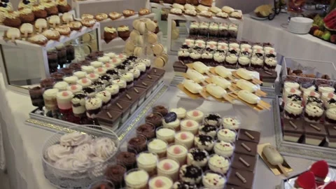 Wedding buffet. Big wedding buffet. Stock Footage 167604674