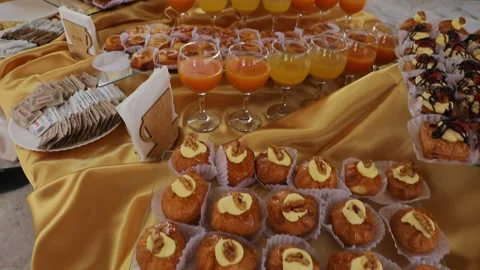 Wedding buffet delicious fresh appetizing 38 Video stock 315407757