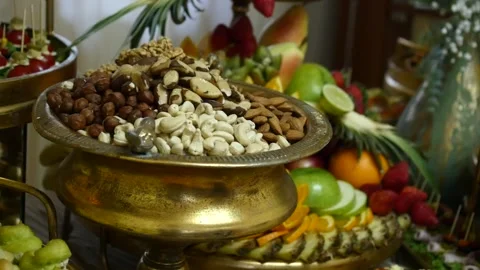 Wedding buffet delicious fresh appetizing 24 Stock Footage 315407943