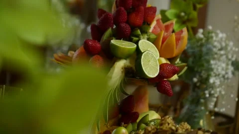 Wedding buffet delicious fresh appetizing 21 Video stock 315408156