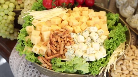 Wedding buffet delicious fresh appetizing 8 Stock Footage 315408309