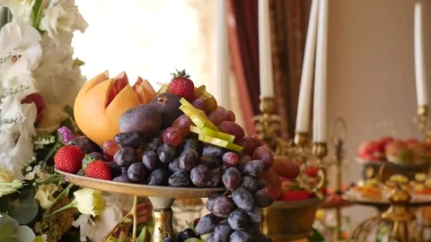 Wedding buffet delicious fresh appetizing  148 Stock-Footage 315408455