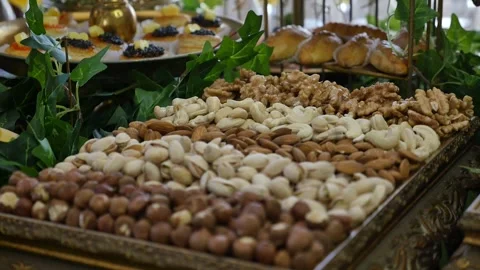 Wedding buffet delicious fresh appetizing  142 Stock Footage 315408500