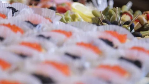 Wedding buffet delicious fresh appetizing  104 Video stock 315408879