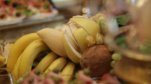 Wedding buffet delicious fresh appetizing  79 Stock Footage 315409020