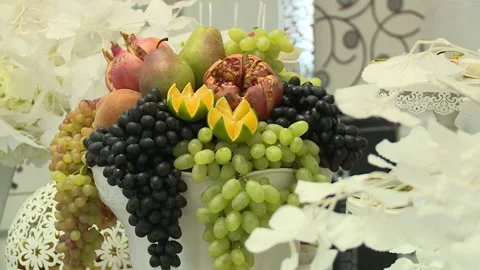 Wedding buffet delicious fresh appetizing  53 Stock Footage 315409204