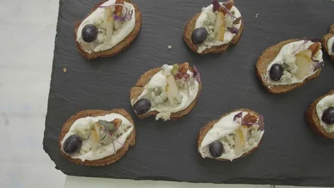 Wedding buffet, snacks2 Stock Footage 128721357