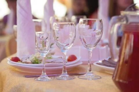 Wedding buffet, table serving Stock Photos