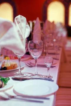 Wedding buffet, table serving Stock Photos
