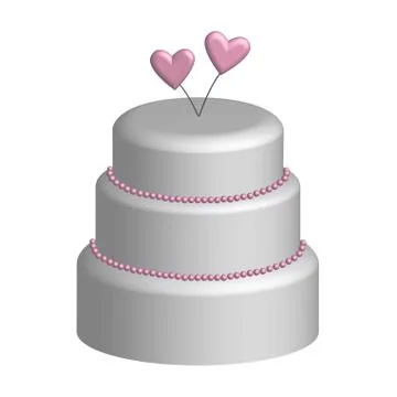 Wedding cake in 3D Stock Illustration