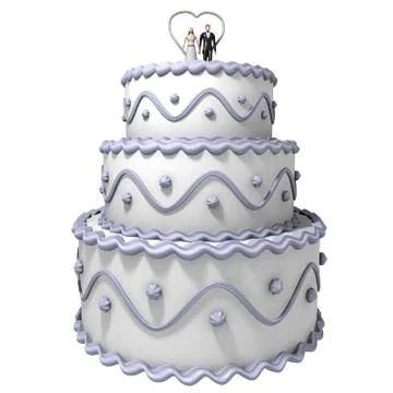 Wedding Cake and Figures 3D Model