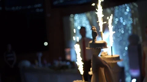 Wedding cake and lights Stock Footage 104341348