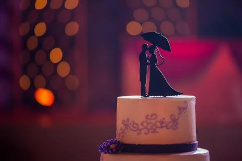 Wedding cake with back top Stock Photos