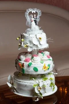 Wedding Cake on blurry background 库存照片