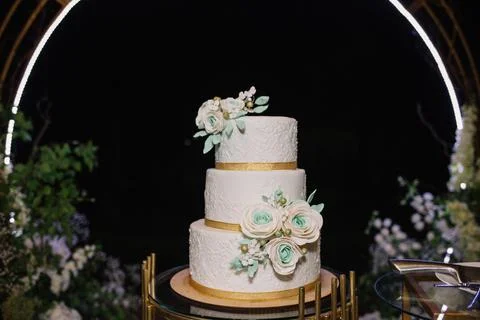 Wedding cake, cake for a wedding. Stock Photos