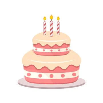 Wedding cake candles icon in flat colorful style. Bakery pie vector illustr.. Stock Illustration