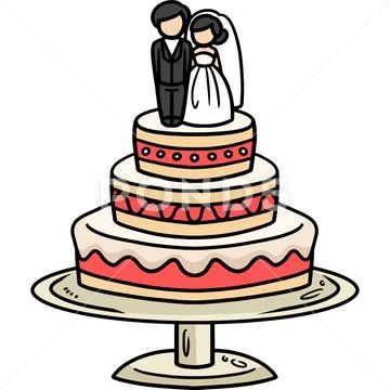 Wedding Cake Cartoon Colored Clipart Illustration ~ Clip Art #236506435