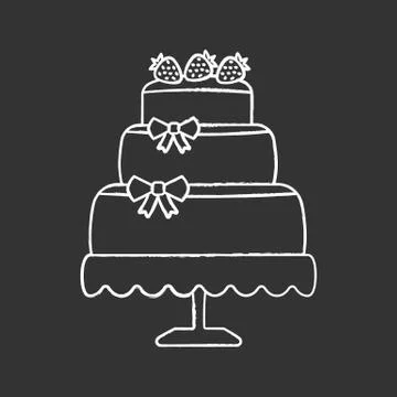 Wedding cake chalk icon 스톡 일러스트
