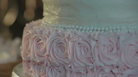 Wedding Cake Close Up Stock Footage 47680368