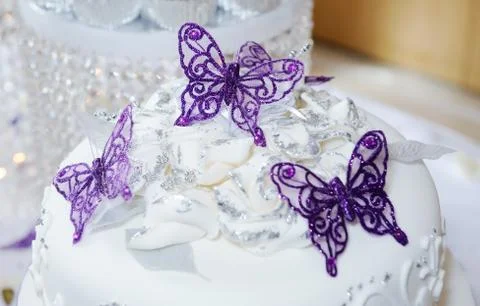 Wedding cake closeup Stock Photos