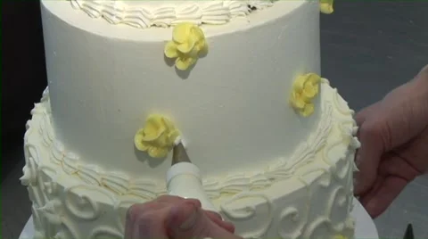 Wedding Cake Decorating Stock Footage 40794451