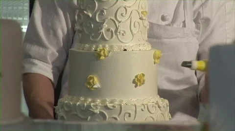 Wedding Cake Decorating Stock Footage 40795382