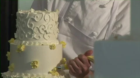 Wedding Cake Decorating Stock Footage 40796877