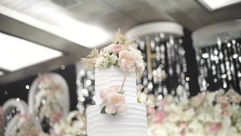 Wedding Cake Decoration in the event celebration Stock Footage 341828701