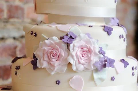 Wedding cake decoration Stock Photos