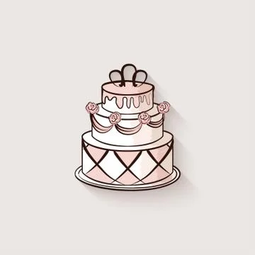 Wedding cake design element Illustrazione stock