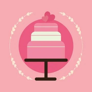 Wedding cake design Stock Illustration
