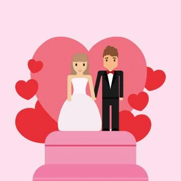Wedding cake design Stock Illustration