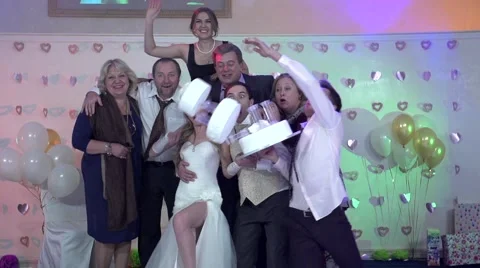 Wedding Cake Drop Slow Motion Video stock 45873927