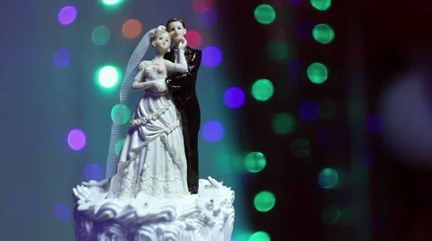 Wedding cake figures Stock Footage 46149744