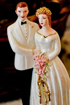 Wedding Cake Figurines 스톡 사진