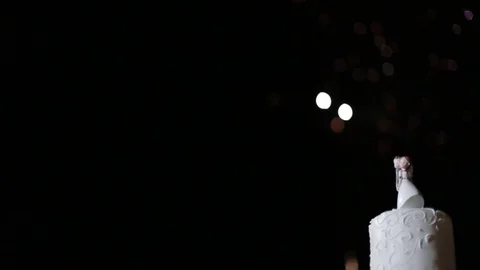 Wedding Cake with Fireworks Video stock 71029432