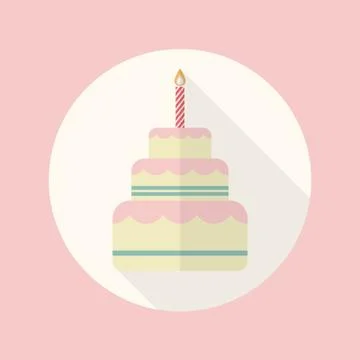 Wedding cake flat icon Stock Illustration