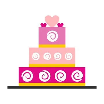 Wedding cake flat icon Stock Illustration