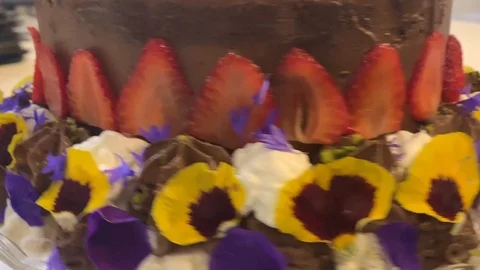 Wedding Cake with Flowers Stock Footage 109286125