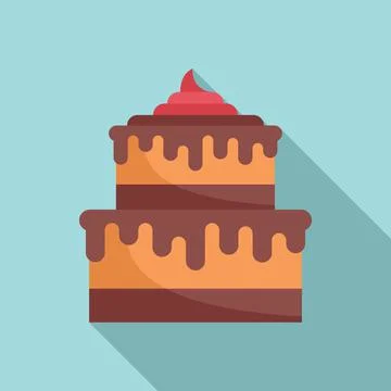 Wedding cake icon flat vector. Happy anniversary Illustrazione stock