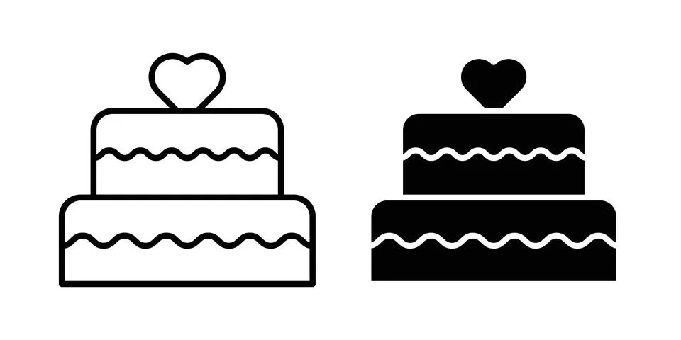 Wedding cake icon vector symbol graphics Stock Illustration