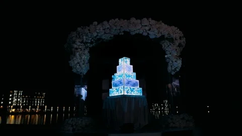 Wedding. Cake With Illumination. Vídeos de archivo 112735326