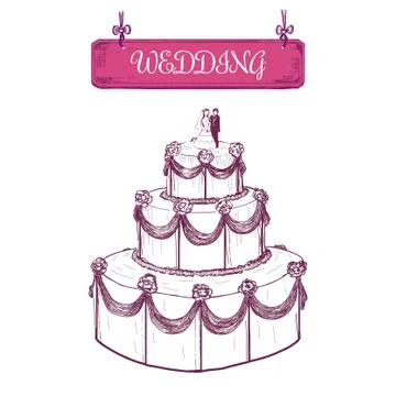 Wedding cake Stock Illustration