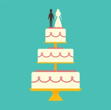 Wedding cake Isolated on background vector illustration Stock Illustration