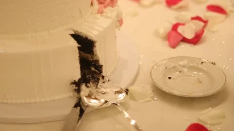Wedding Cake Missing One Slice Stock-Footage 11879875