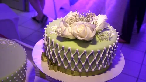 Wedding Cake with nice decoration Video stock 44722571