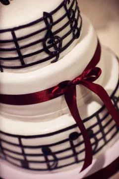 Wedding cake with notes Stock Photos