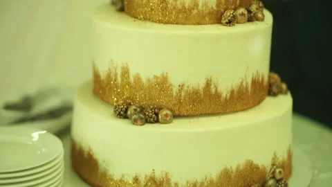 Wedding cake party hall Stock Footage 159882033