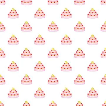 Wedding cake pattern, cartoon style 스톡 일러스트